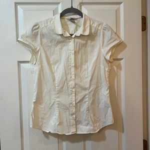H&M button up short sleeve shirt white